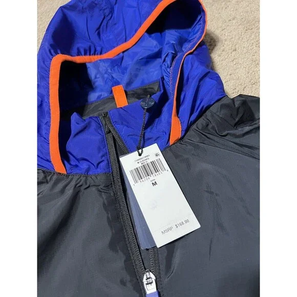 POLO RALPH LAUREN Men's Windbreaker Hoodie Jacket Size M Blue&black NWT